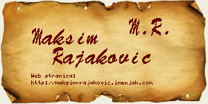 Maksim Rajaković vizit kartica
